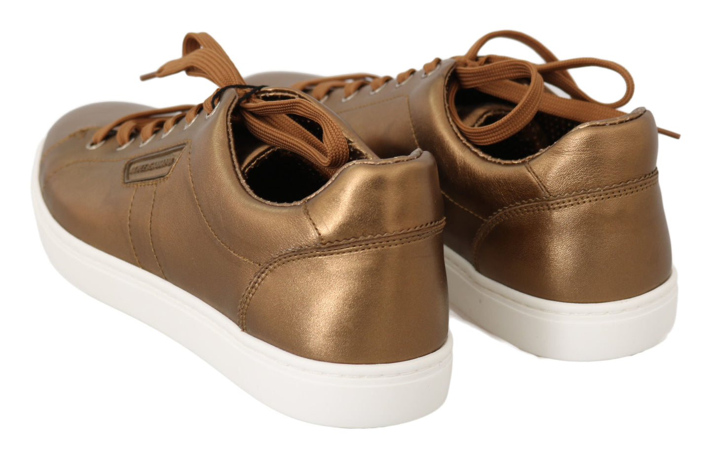 Dolce &amp; Gabbana Golden Metallic Leather Sneakers