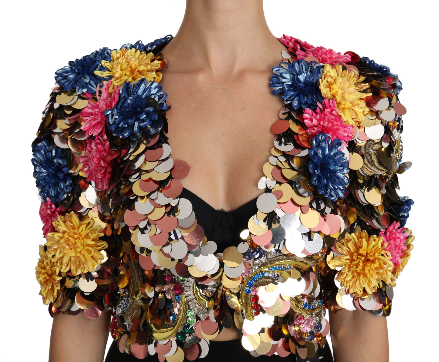 Dolce &amp; Gabbana Enchanted Sicily Crystal-Embellished Short Jacket