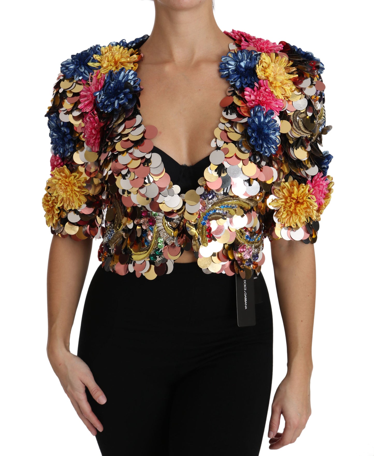 Dolce &amp; Gabbana Enchanted Sicily Crystal-Embellished Short Jacket