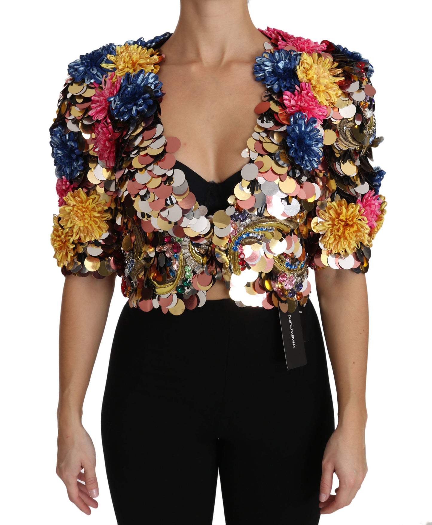 Dolce &amp; Gabbana Enchanted Sicily Crystal-Embellished Short Jacket