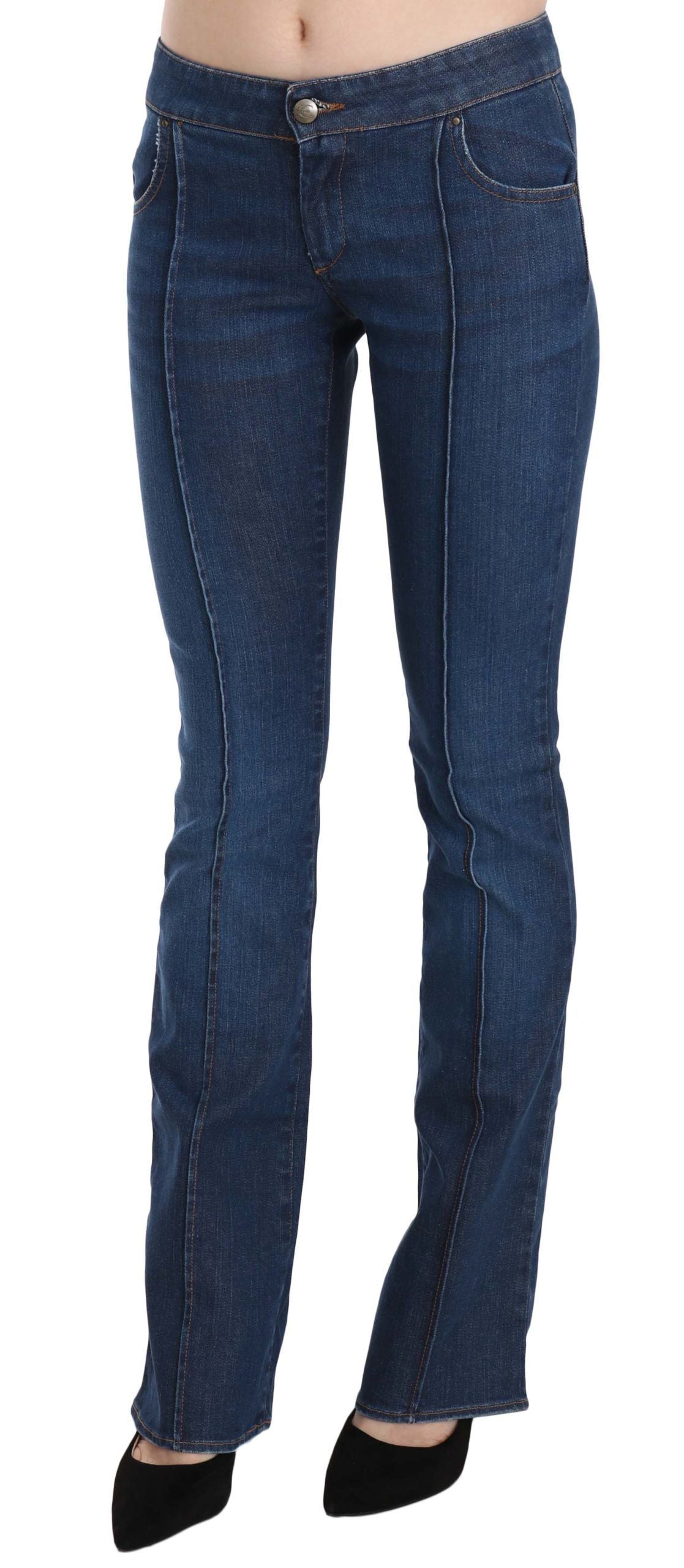 Just Cavalli Chic Blue Washed Boot Cut Denim Pants