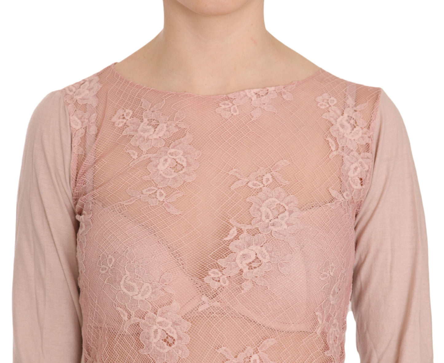 PINK MEMORIES Chic Pink See-Through Cotton Blouse