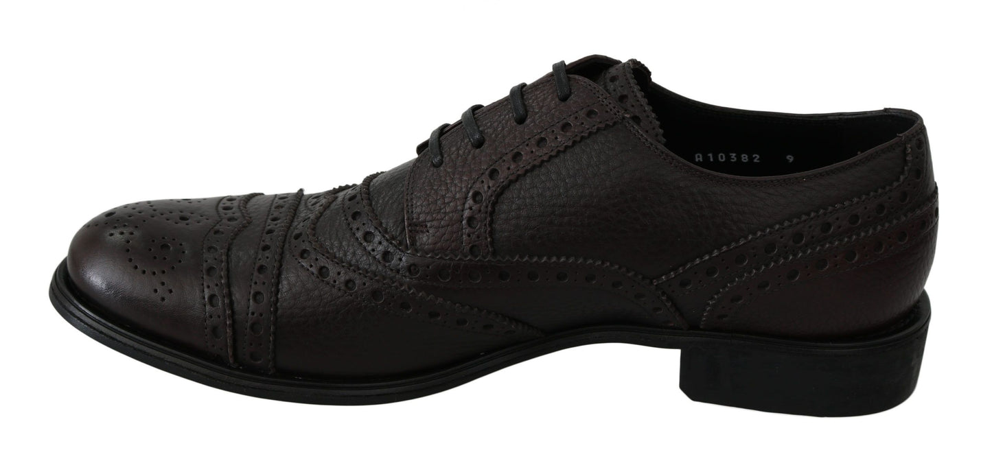 Dolce & Gabbana Elegant Mens Leather Derby Dress Shoes