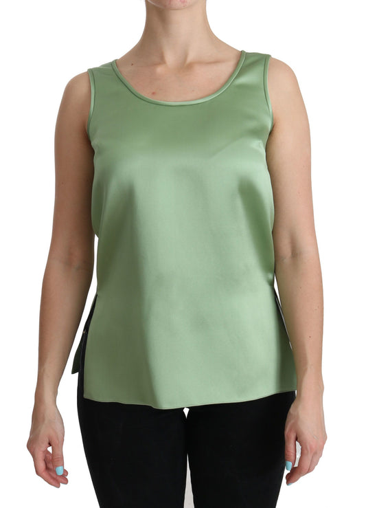 Dolce &amp; Gabbana Elegant Silk Sleeveless Top in Light Mint Green