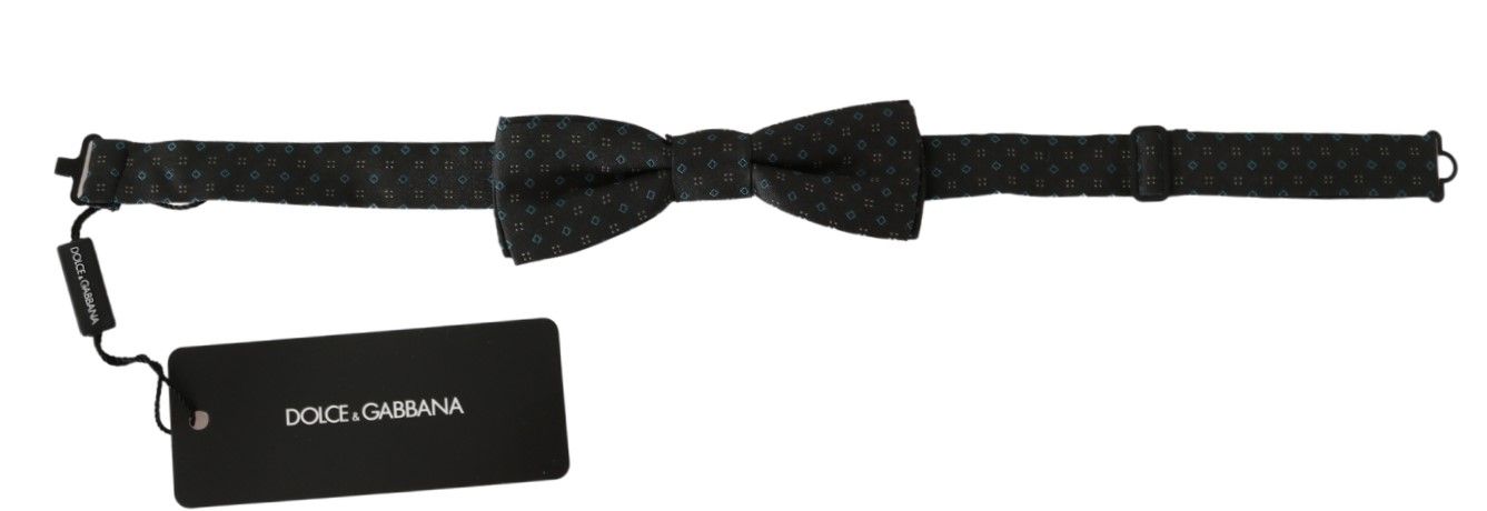 Dolce &amp; Gabbana Elegant Silk Gray Patterned Bow Tie