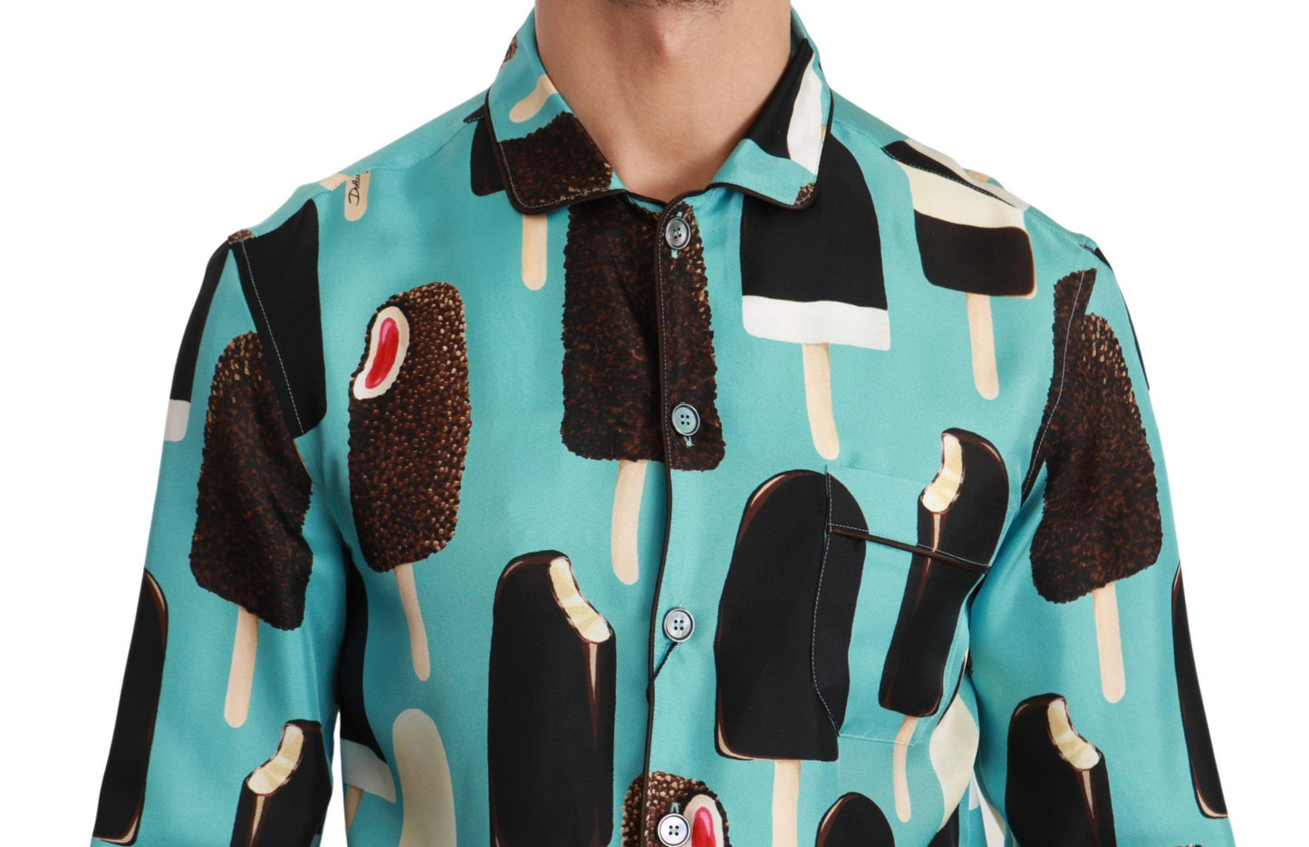 Dolce &amp; Gabbana Exclusive Silk Blend Ice-Cream Print Shirt