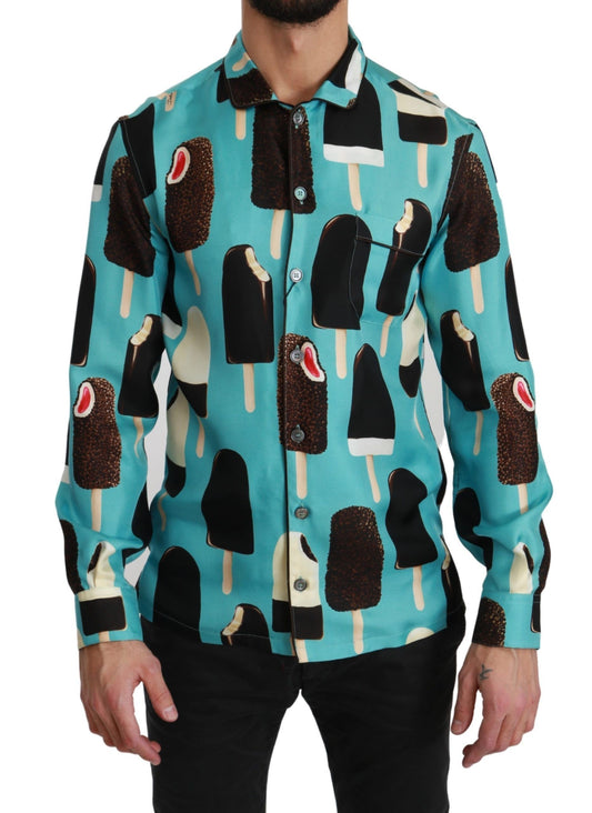 Dolce &amp; Gabbana Exclusive Silk Blend Ice-Cream Print Shirt