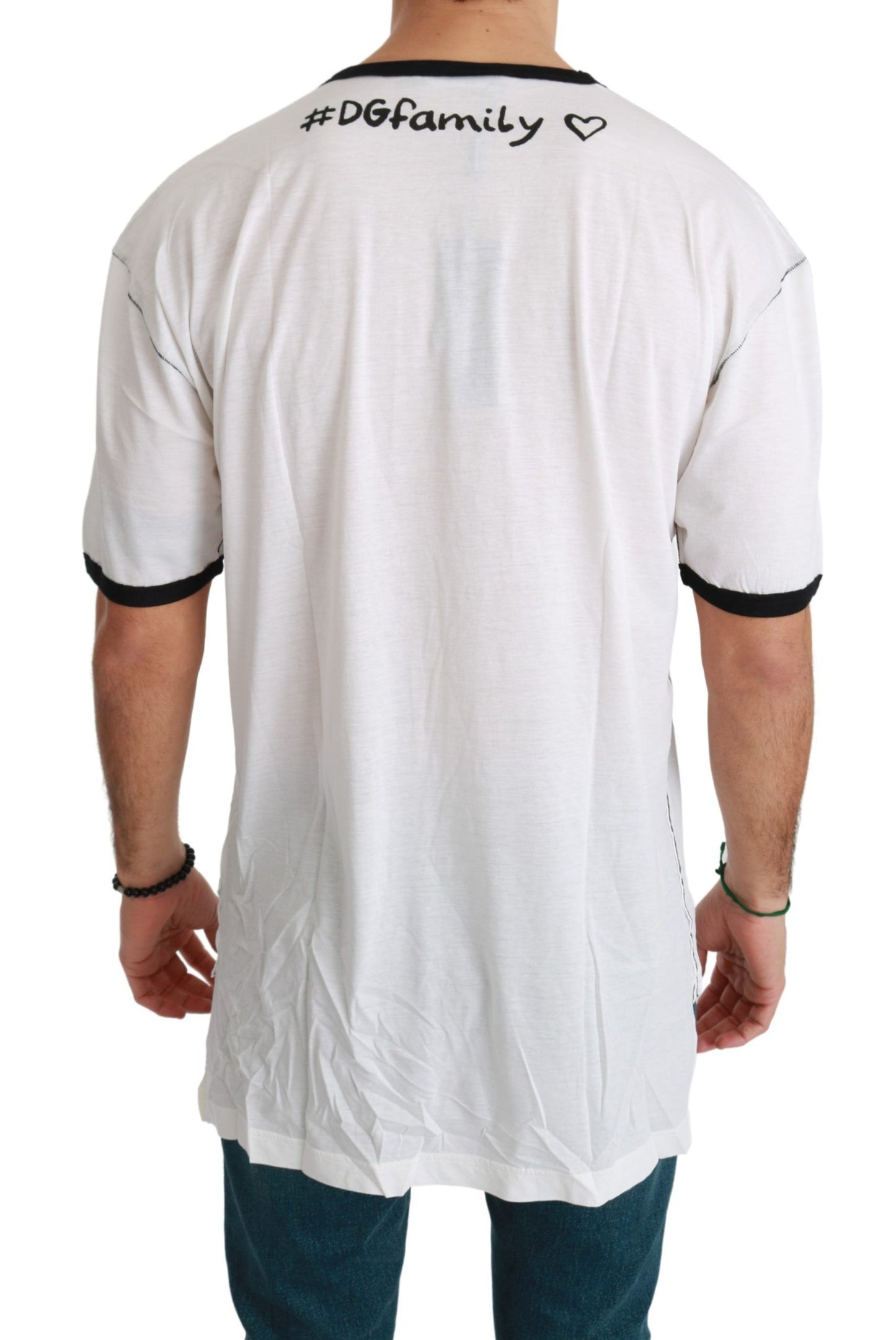 Dolce &amp; Gabbana Elegant White Silk-Blend Men's T-Shirt