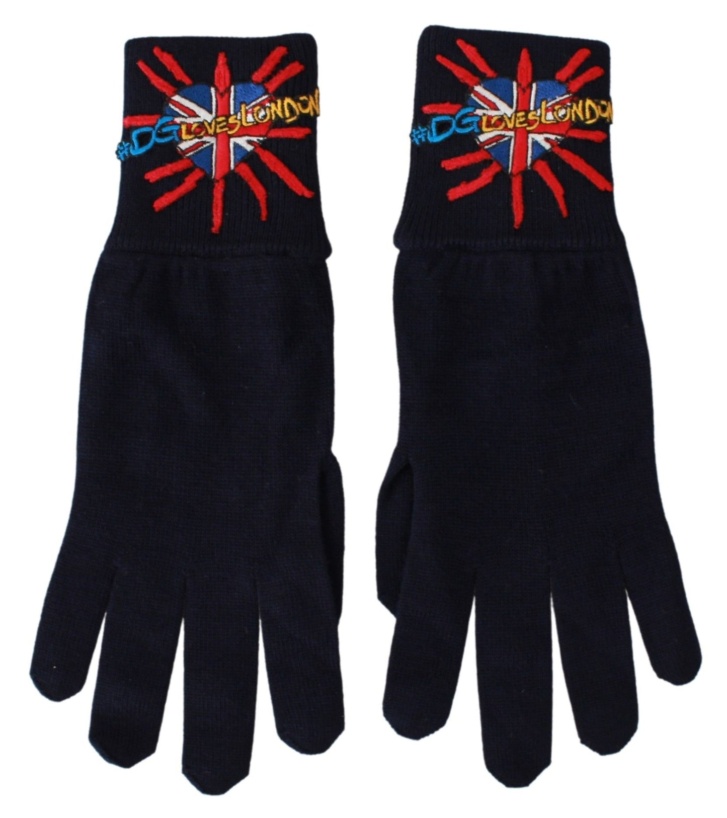 Dolce &amp; Gabbana Blue Virgin Wool Unisex Gloves