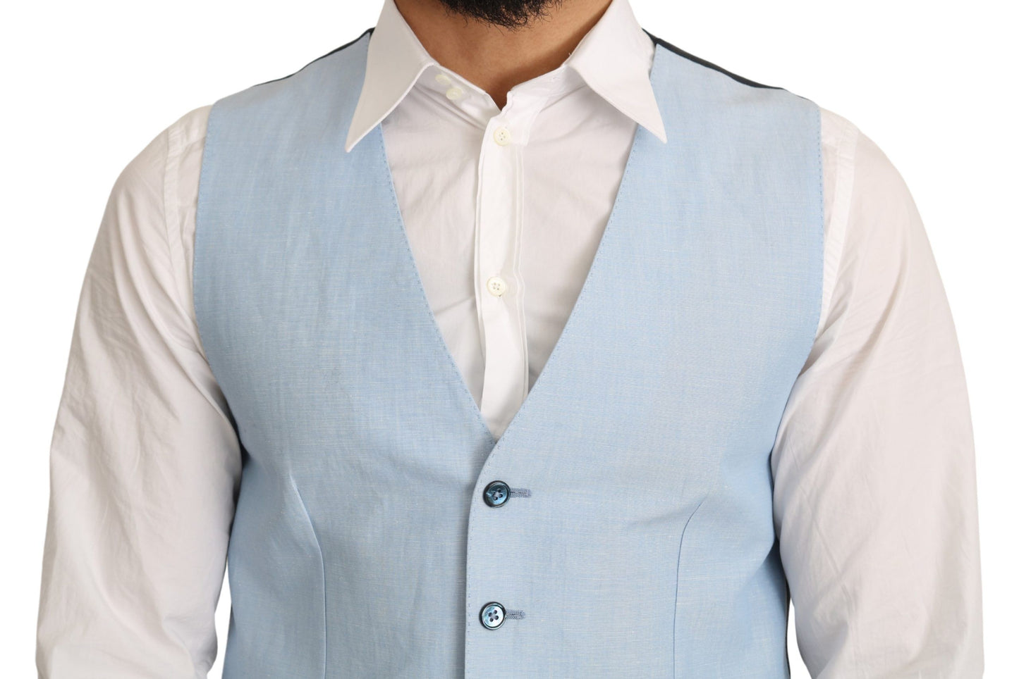 Dolce &amp; Gabbana Elegant Azure Men's Formal Vest