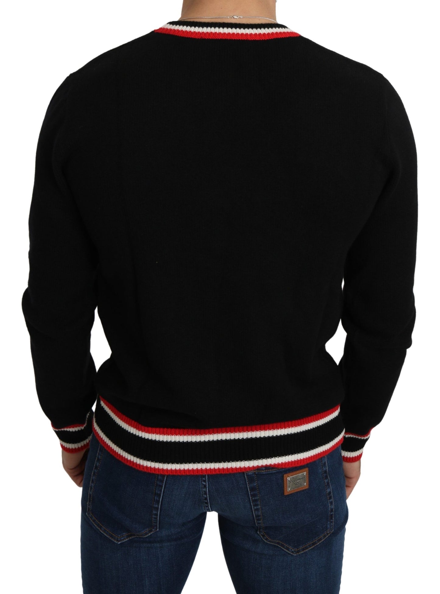 Dolce &amp; Gabbana Elegant Black Cashmere Crew Neck Sweater