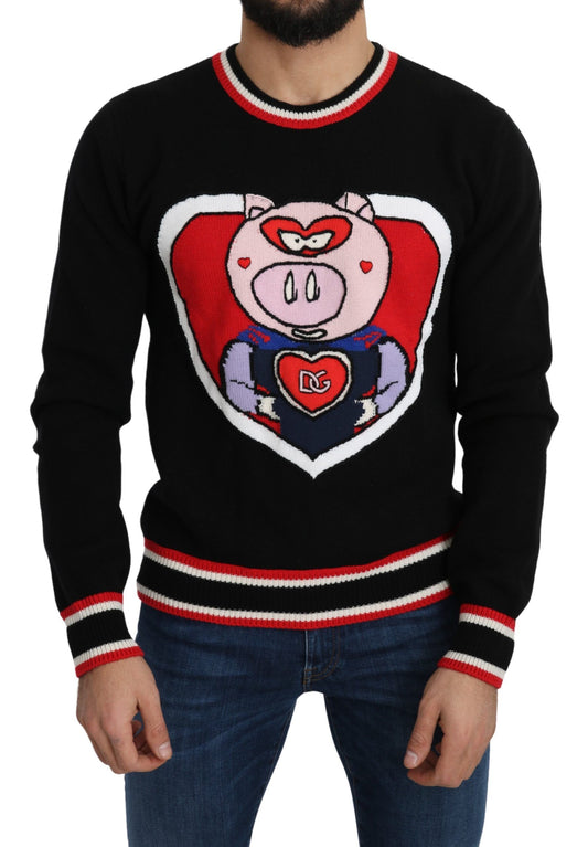 Dolce &amp; Gabbana Elegant Black Cashmere Crew Neck Sweater