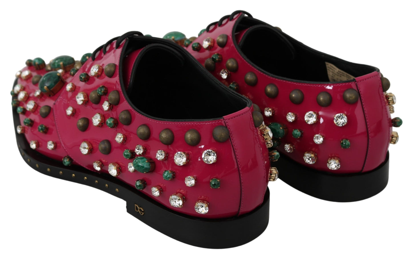 Dolce & Gabbana Fuchsia Pink Crystal Patent Flats