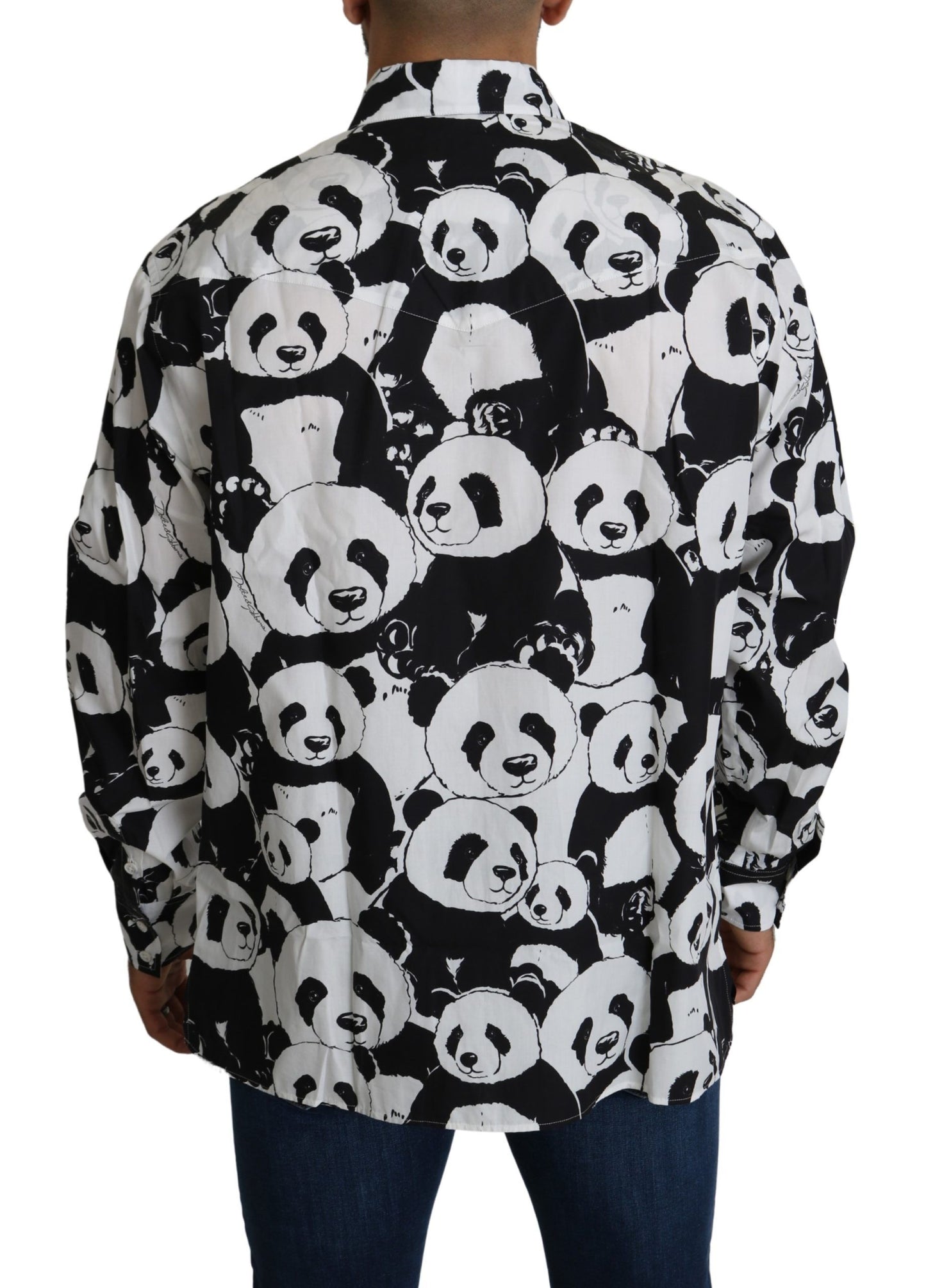 Dolce &amp; Gabbana Panda Print Pure Cotton Shirt - Black White