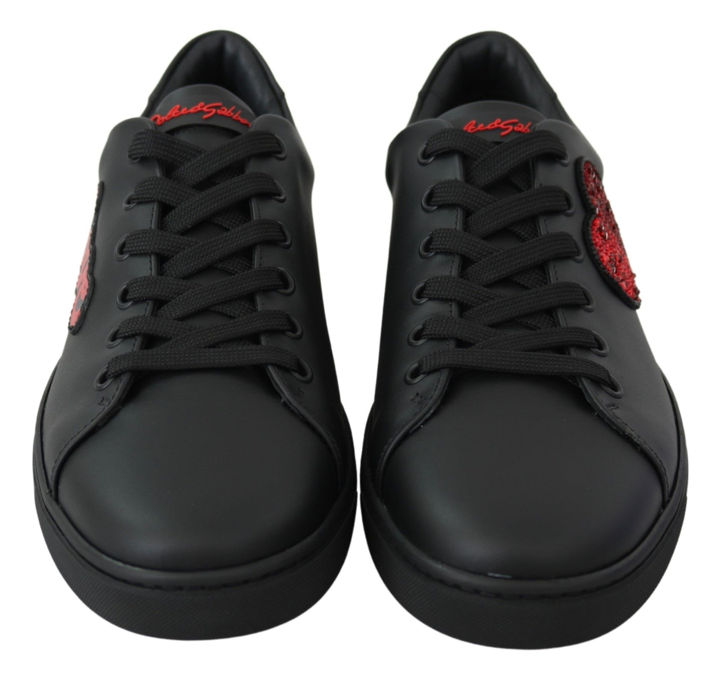 Dolce &amp; Gabbana Elegant Leather Sneakers with Red Accents