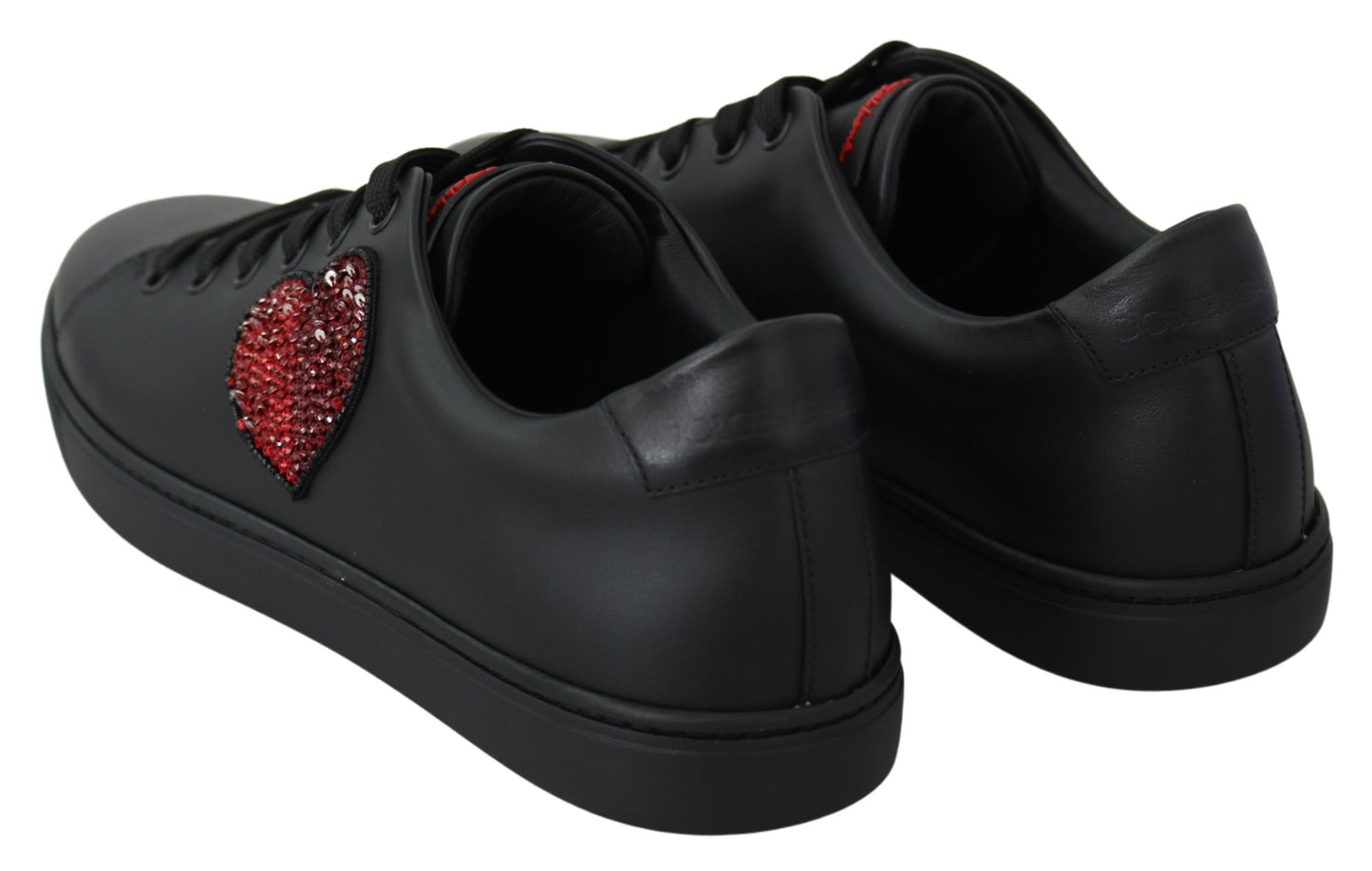 Dolce &amp; Gabbana Elegant Leather Sneakers with Red Accents