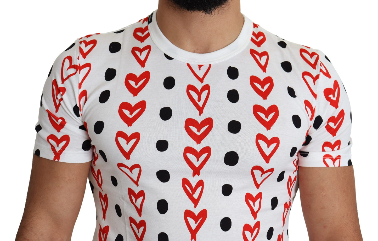 Dolce &amp; Gabbana Chic White Cotton Tee with Heart Print