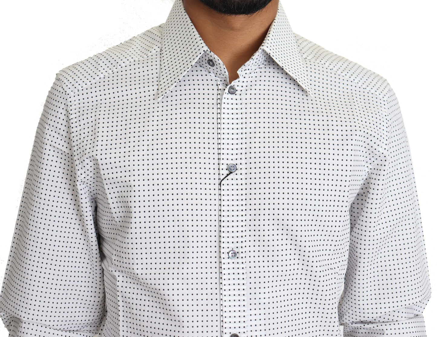 Dolce & Gabbana Elegant Slim Fit Polka Dot Dress Shirt