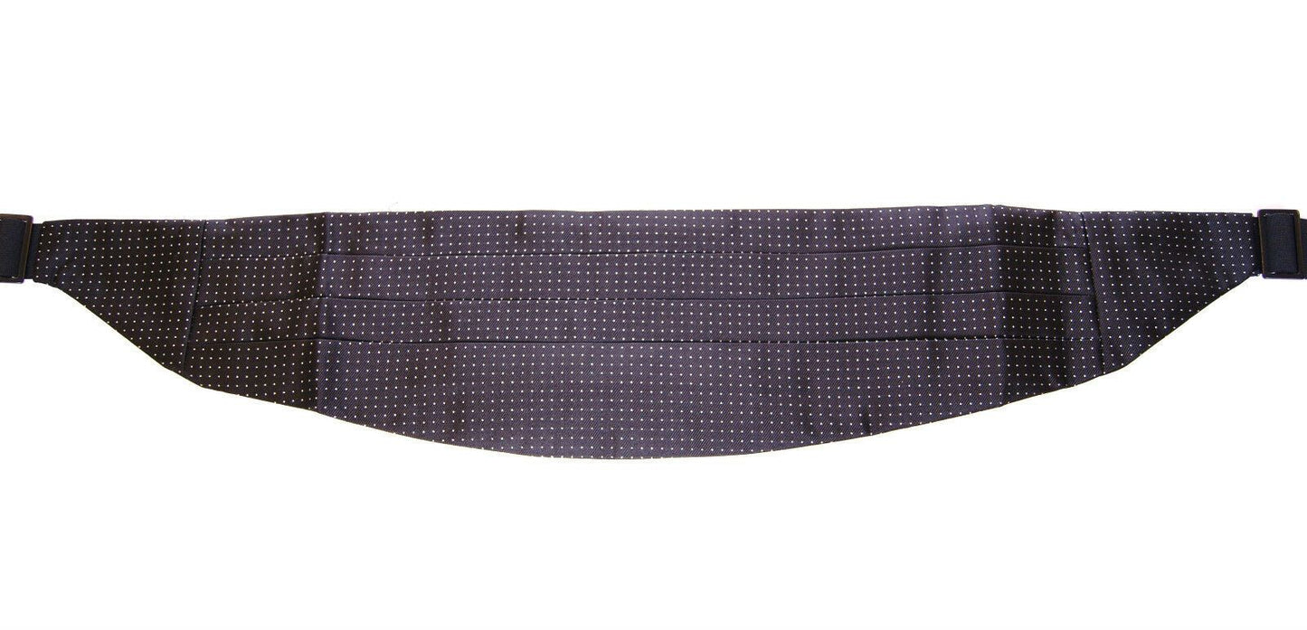 Dolce &amp; Gabbana Elegant Black Silk Cummerbund with Polka Dots