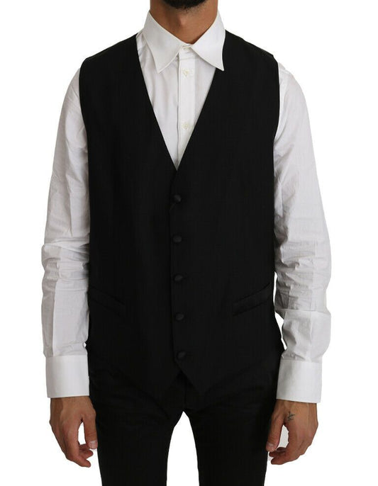 Dolce &amp; Gabbana Elegant Black Formal Wool Blend Cardigan