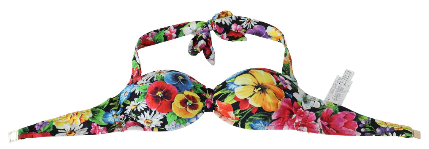 Dolce &amp; Gabbana Floral Elegance High-End Bikini Top