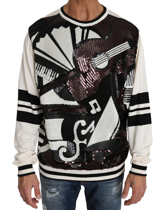 Dolce &amp; Gabbana New York Jazz Sequined Silk Sweater