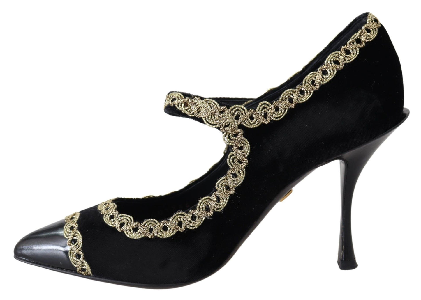 Dolce &amp; Gabbana Elegant Velvet Patent Embroidered Pumps