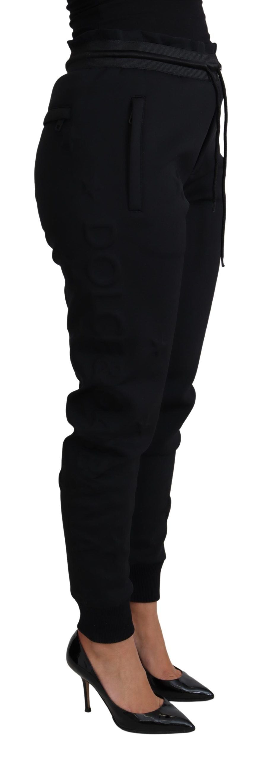 Dolce &amp; Gabbana Elegant Black Jogger Trousers with Iconic Logo