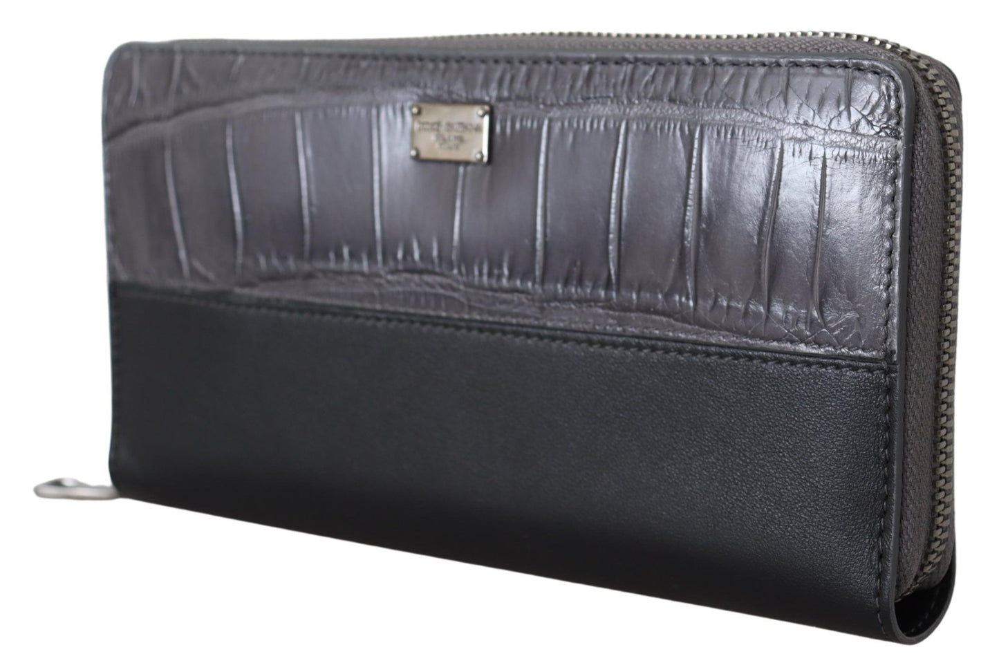 Dolce &amp; Gabbana Elegant Textured Leather Zip-Around Wallet