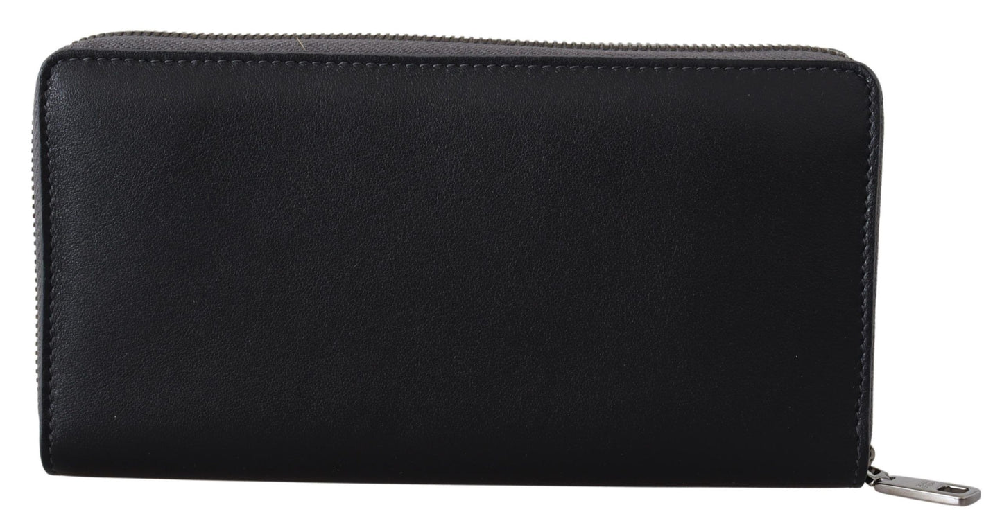 Dolce &amp; Gabbana Elegant Textured Leather Zip-Around Wallet