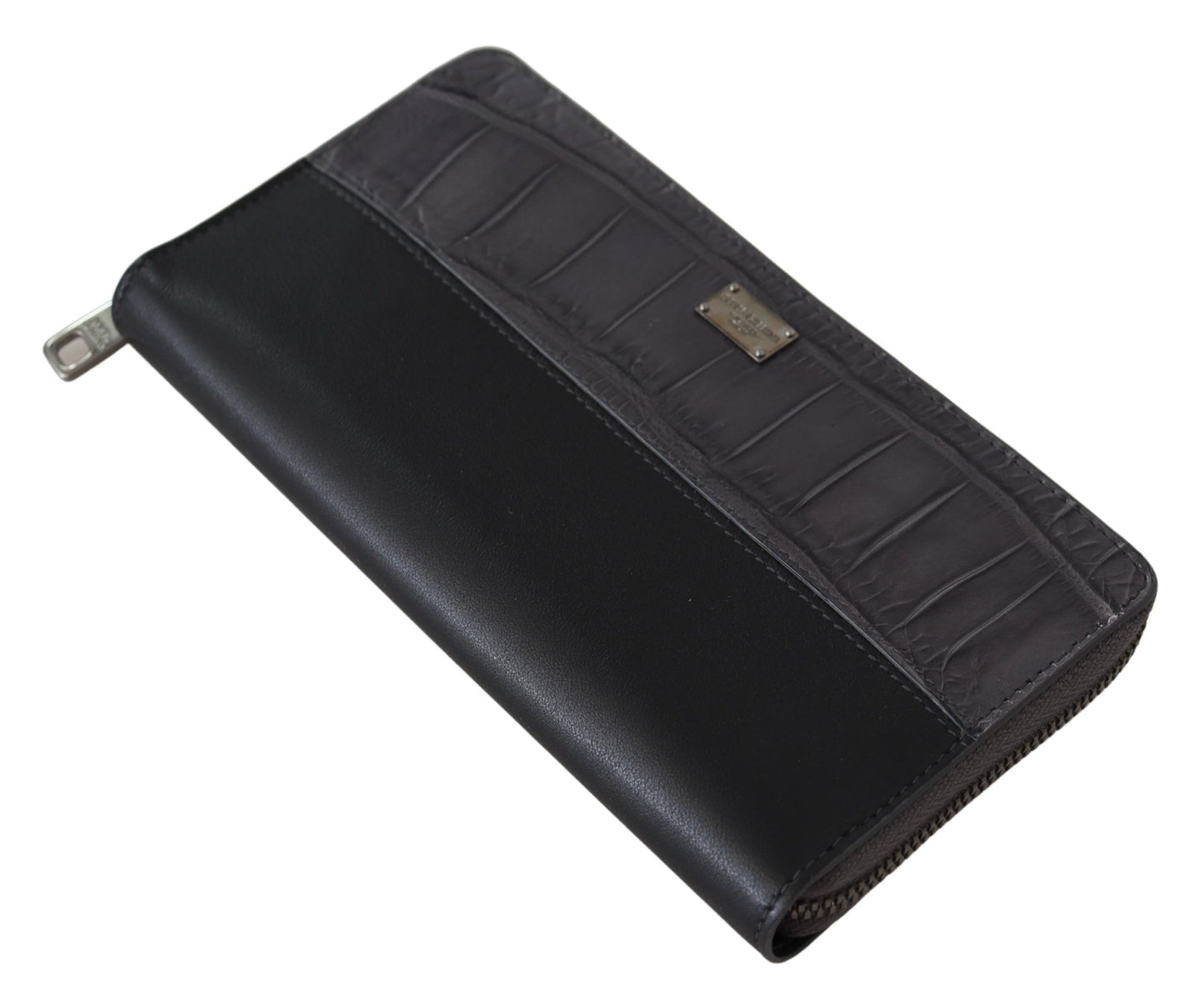 Dolce &amp; Gabbana Elegant Textured Leather Zip-Around Wallet