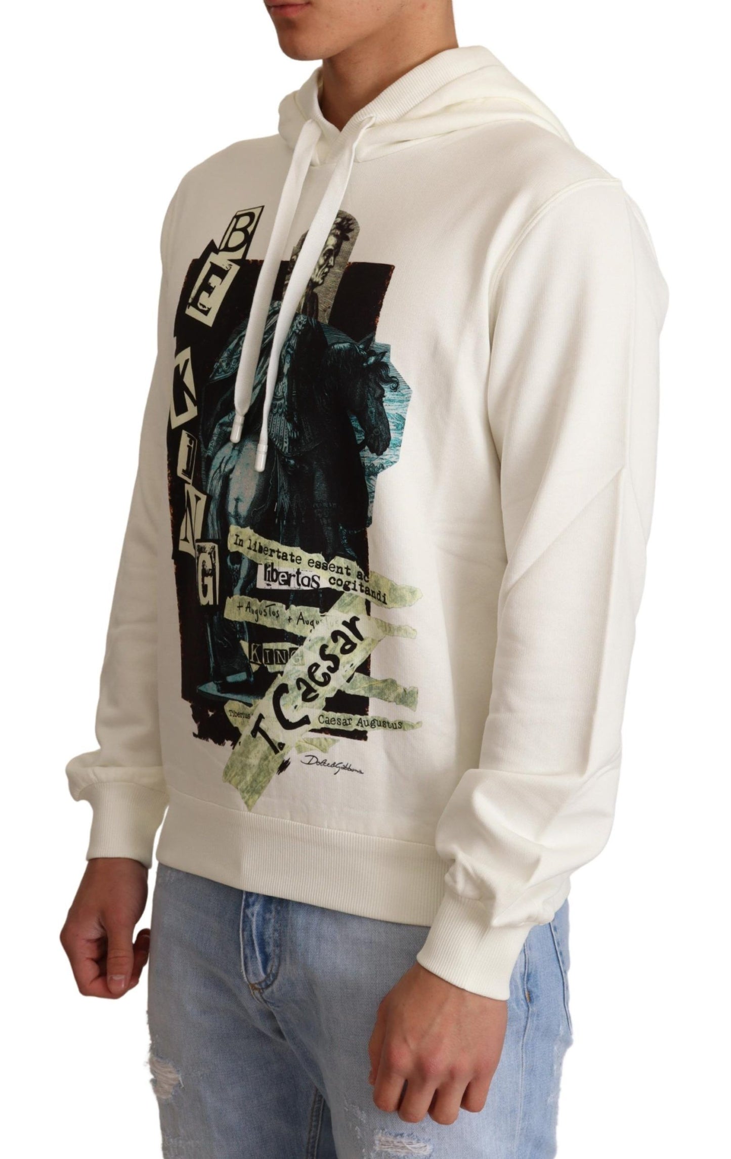 Dolce & Gabbana Regal King Motif Hooded Pullover Sweater