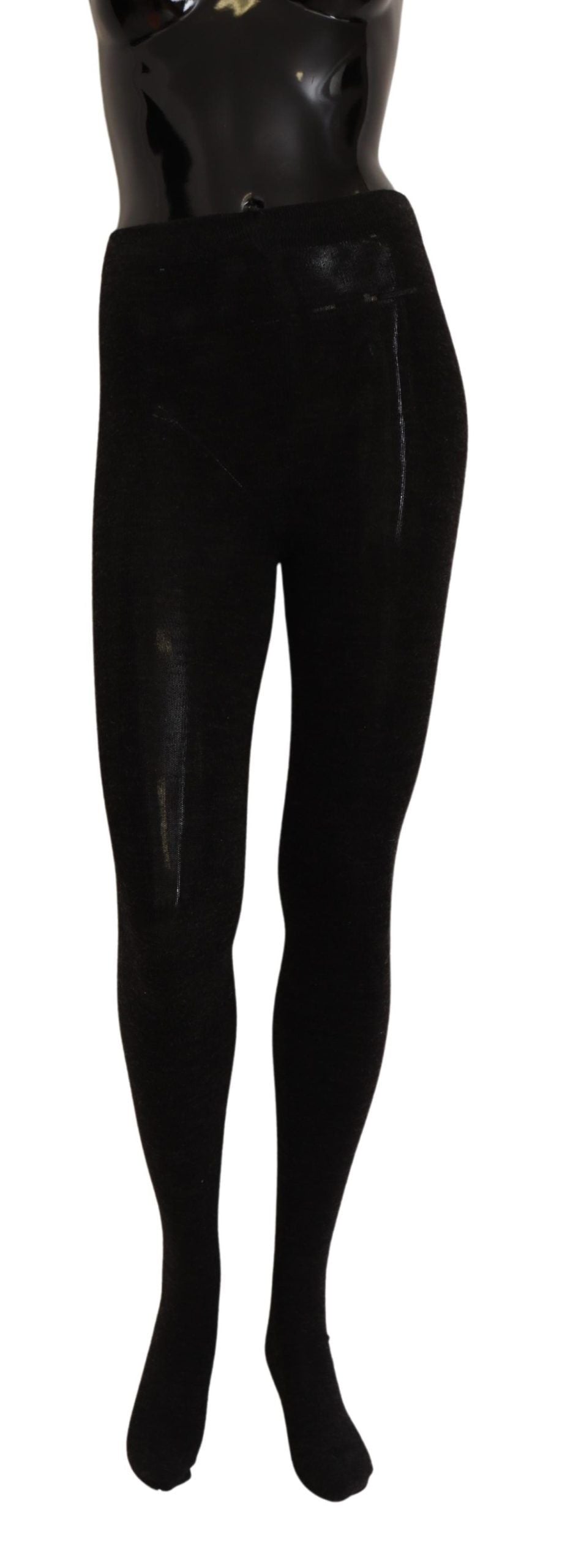 Dolce &amp; Gabbana Elegant Black Wool Stretch Tights