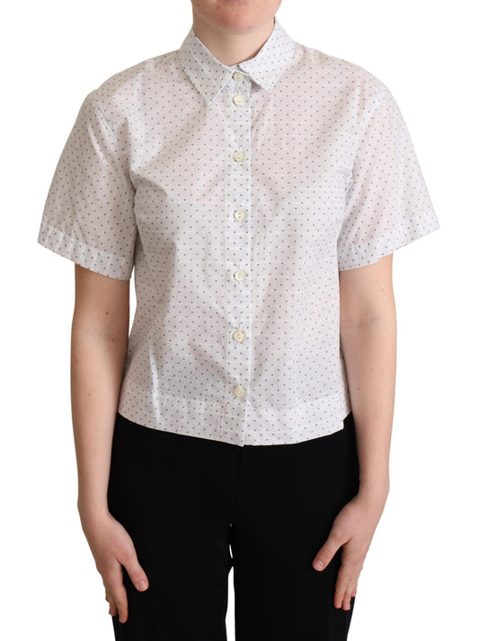 Dolce &amp; Gabbana Elegant Polka Dot Cotton Polo Top