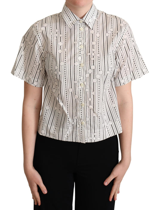 Dolce &amp; Gabbana Geometric Elegance Collared Polo Top