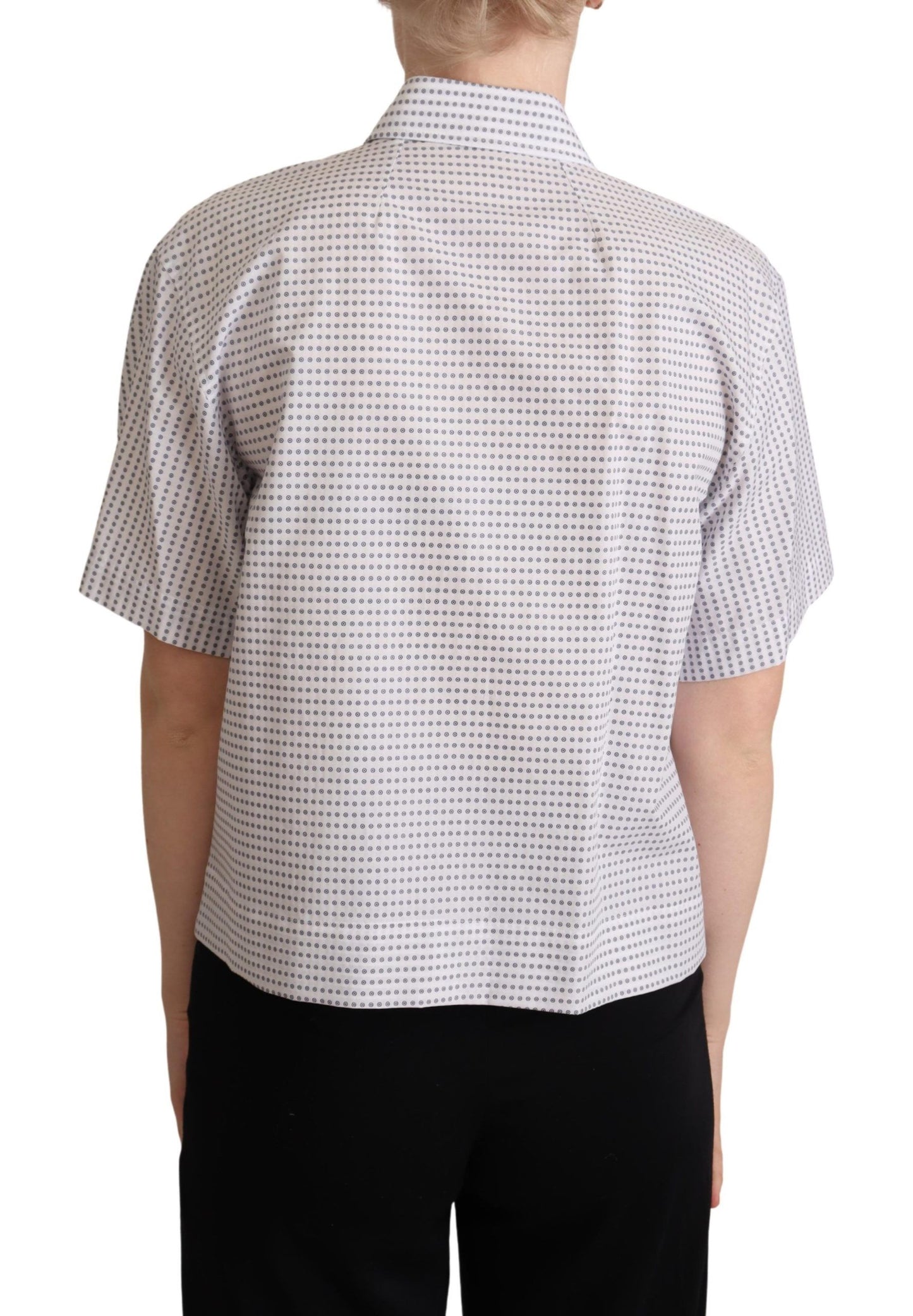 Dolce &amp; Gabbana Elegant Polka Dots Collared Polo Top