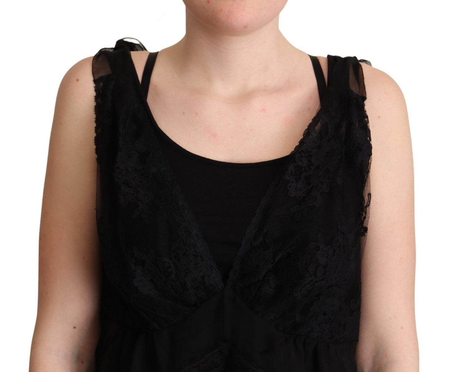 Dolce &amp; Gabbana Lustrous Silk-Blend Lace Trim Camisole