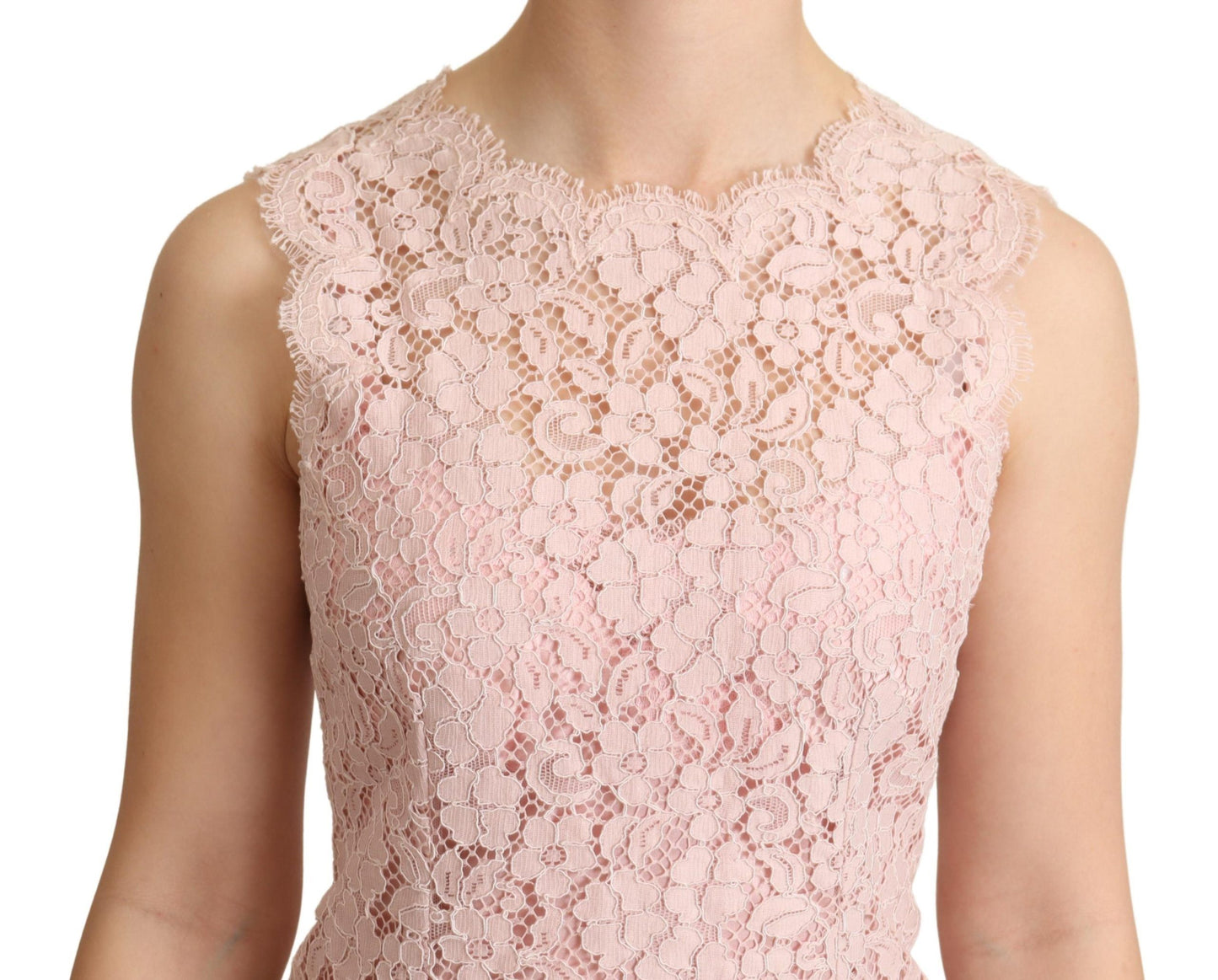 Dolce &amp; Gabbana Elegant Pink Lace Sleeveless Blouse