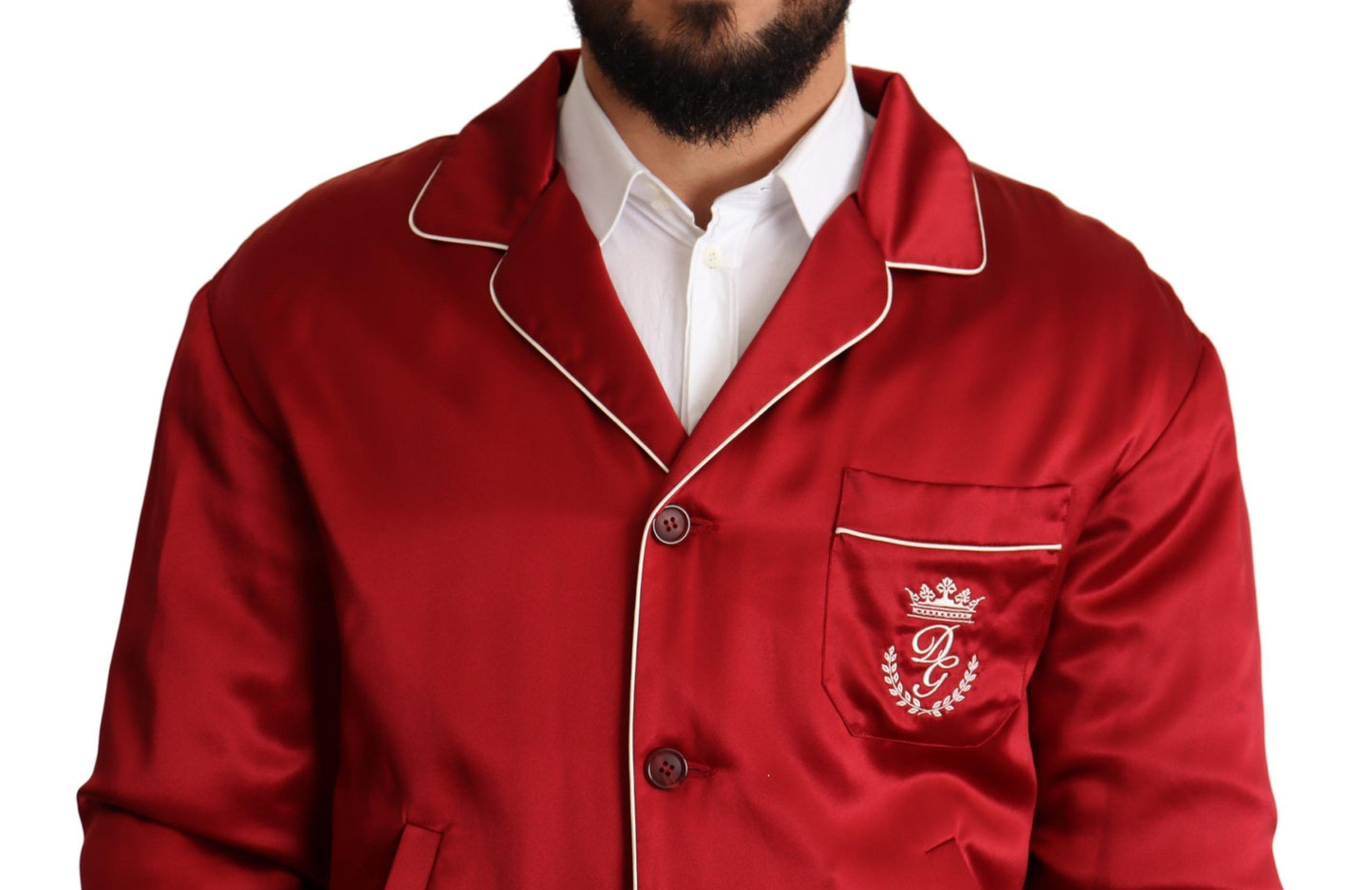 Dolce &amp; Gabbana Sumptuous Silk Red Bomber Jacket