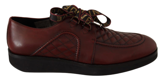 Dolce & Gabbana Elegant Bordeaux Derby Leather Shoes