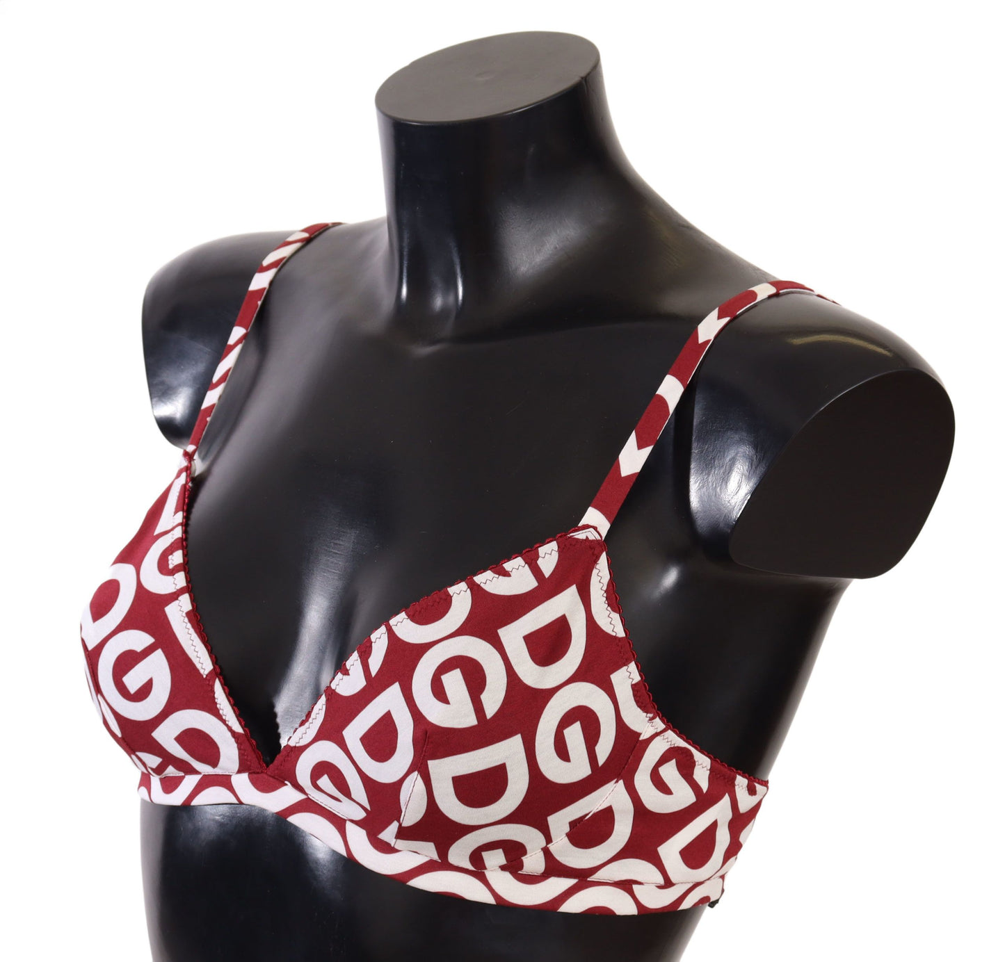 Dolce &amp; Gabbana Red Cotton Logo Printed Designer Bra