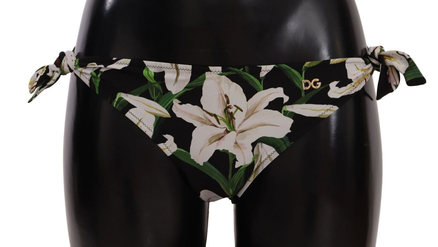 Dolce &amp; Gabbana Elegant Lily-Print Bikini Bottom