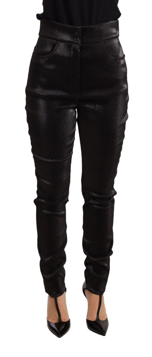 Dolce &amp; Gabbana Elegant Slim Fit Shimmer Cropped Pants