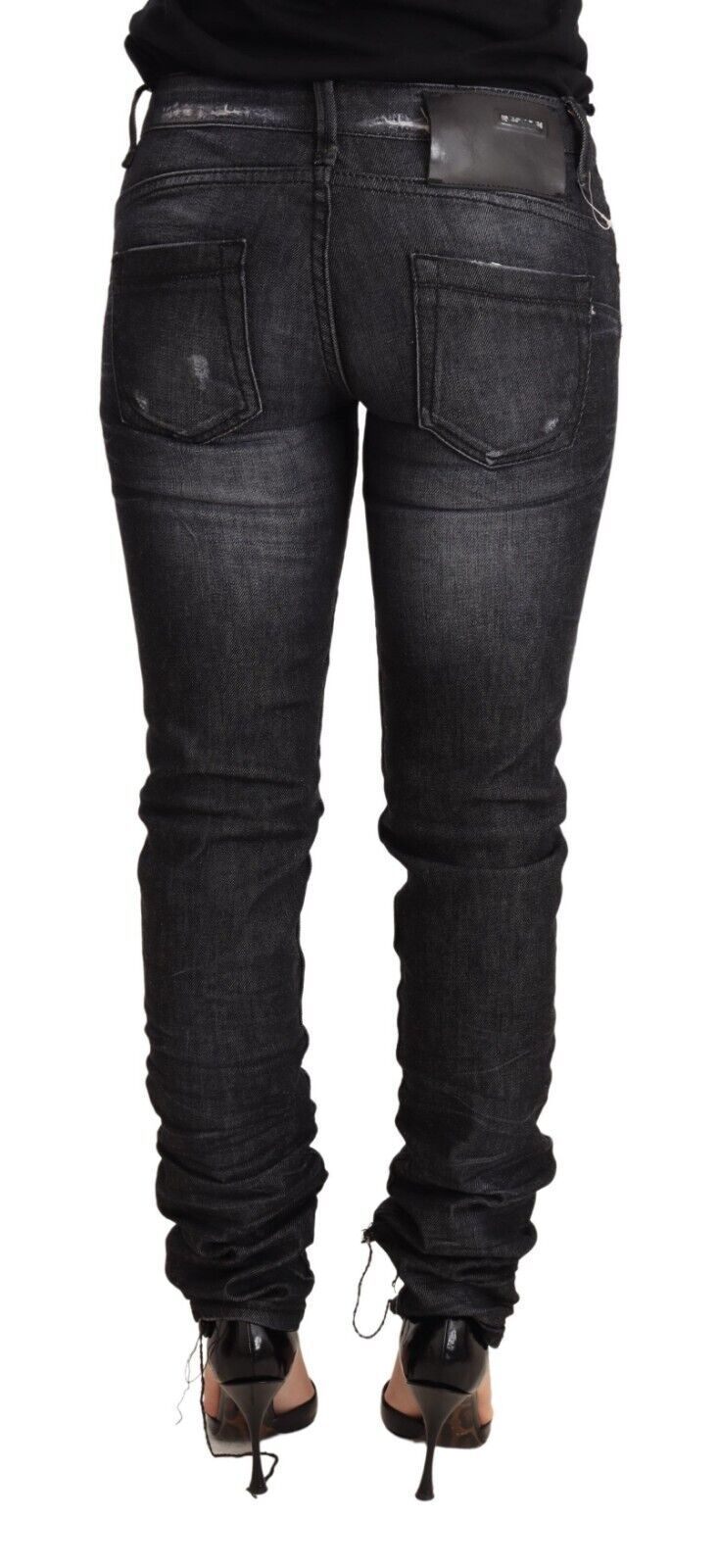 Acht Elegant Low Waist Skinny Black Denim