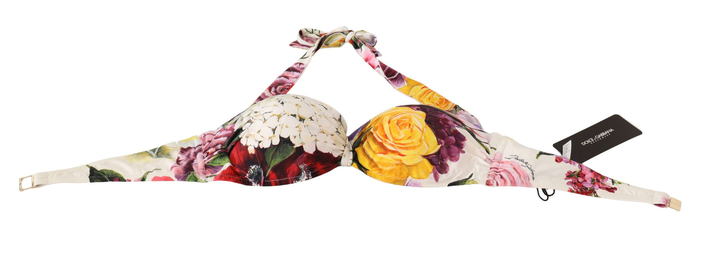 Dolce &amp; Gabbana Chic Floral Print Bikini Top - Summer Essential