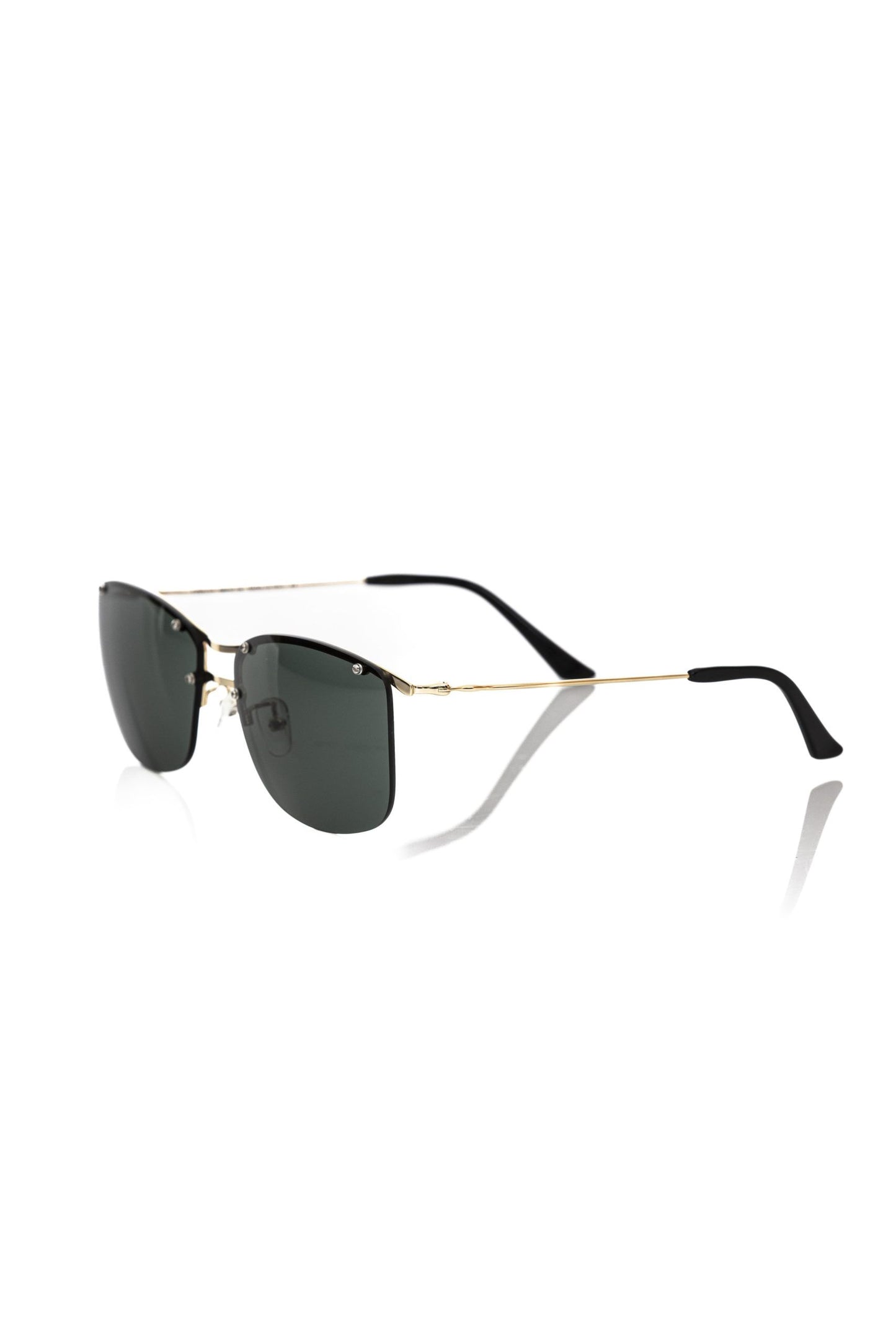 Frankie Morello Black Metallic Fiber Men Sunglasses