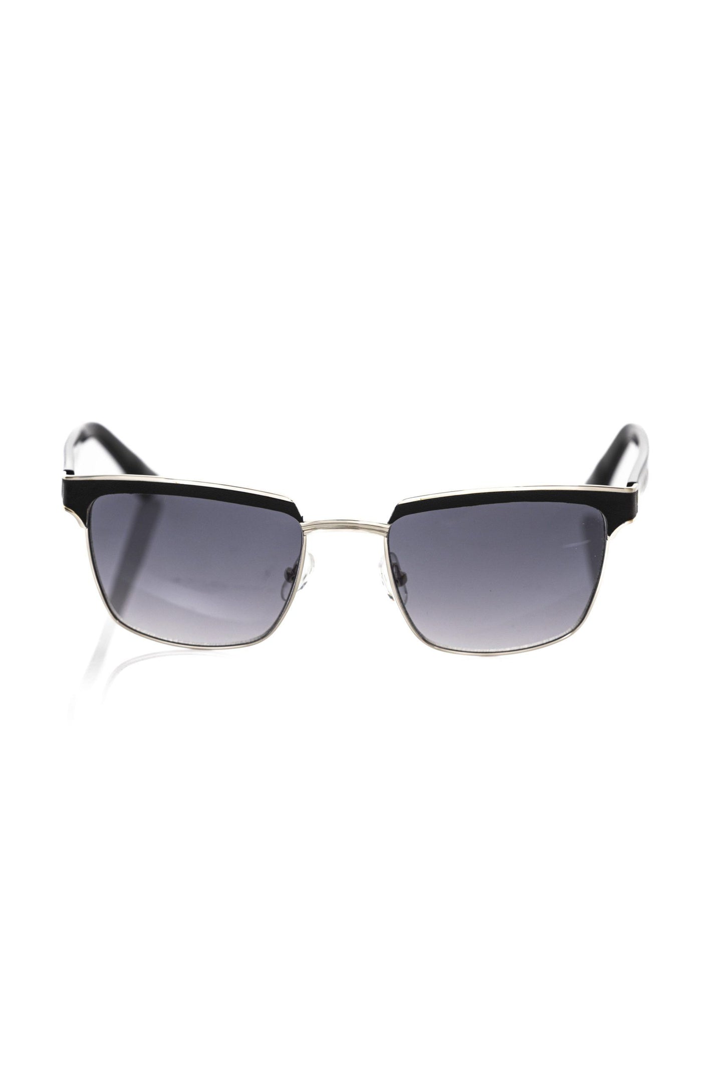 Frankie Morello Black Metallic Fiber Men Sunglasses