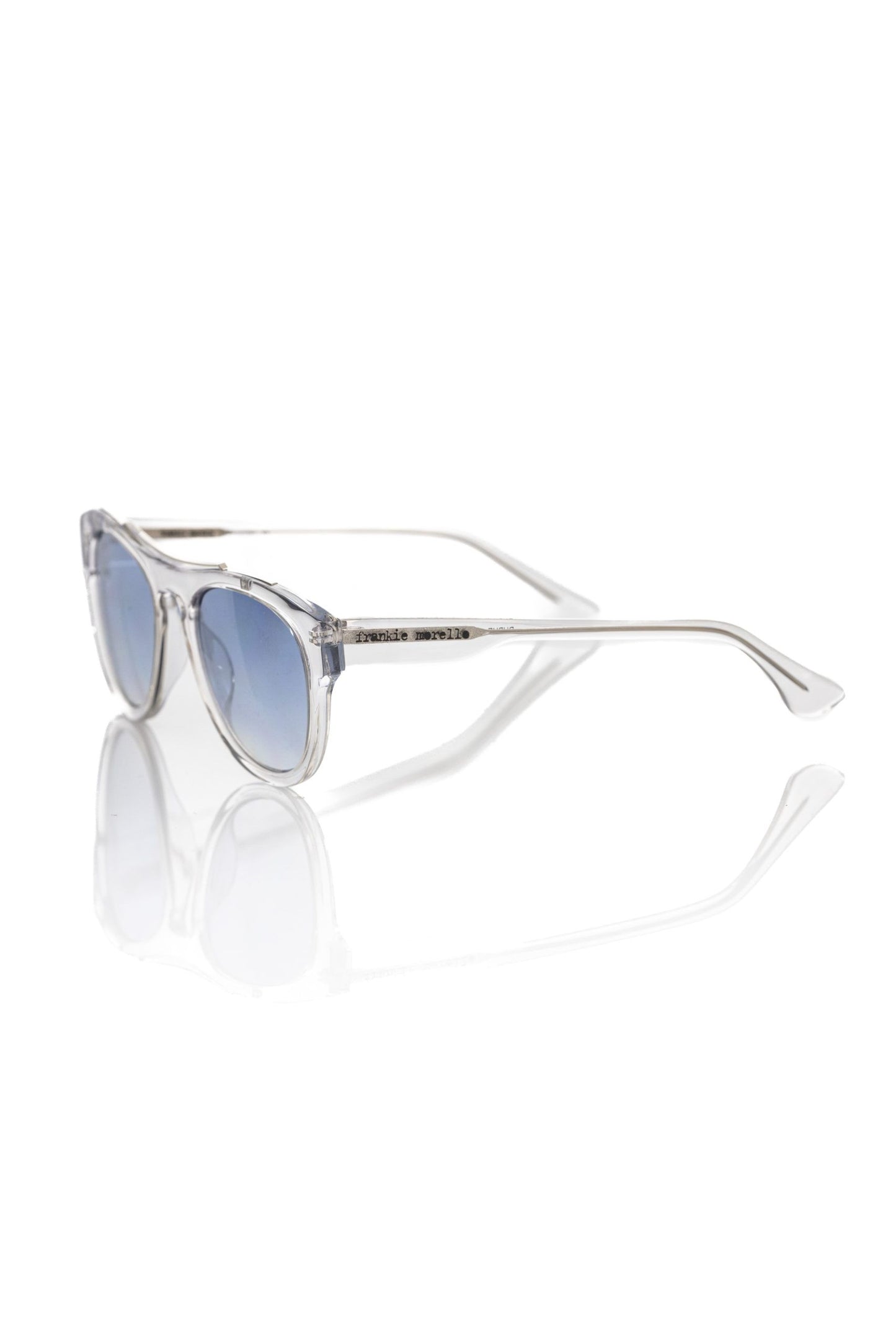 Frankie Morello White Acetate Men Sunglasses