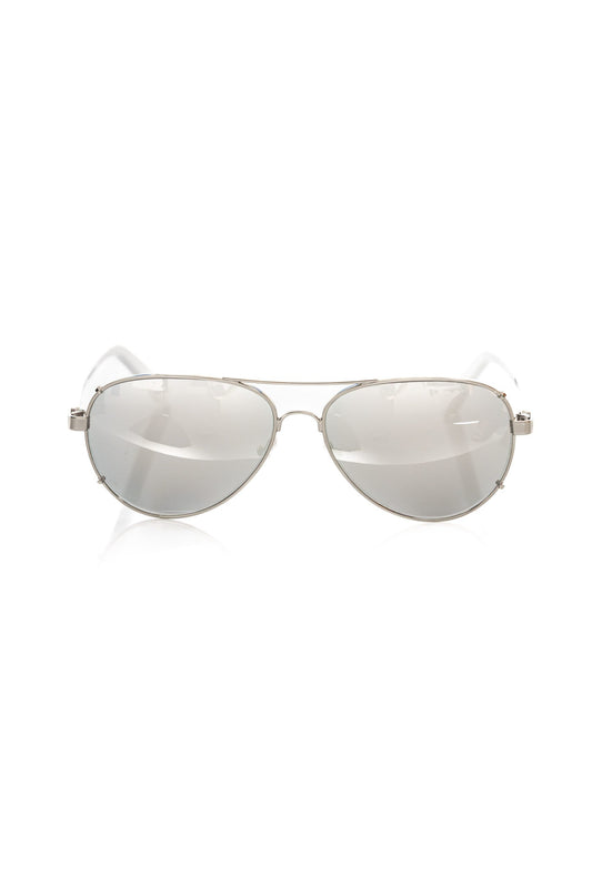 Frankie Morello Silver Metallic Men Sunglasses