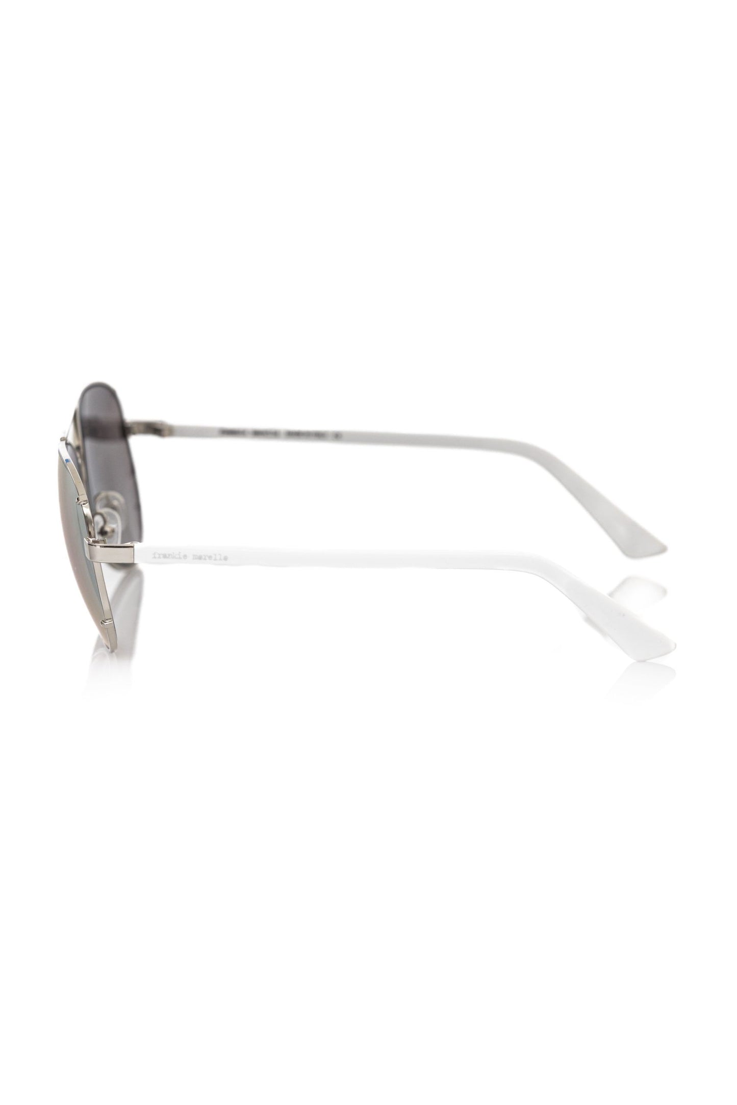 Frankie Morello Silver Metallic Men Sunglasses